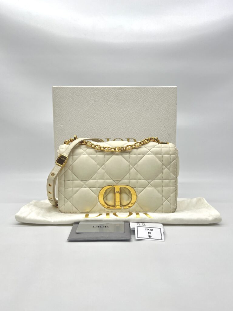 Dior Medium Caro Macrocannge White GHW