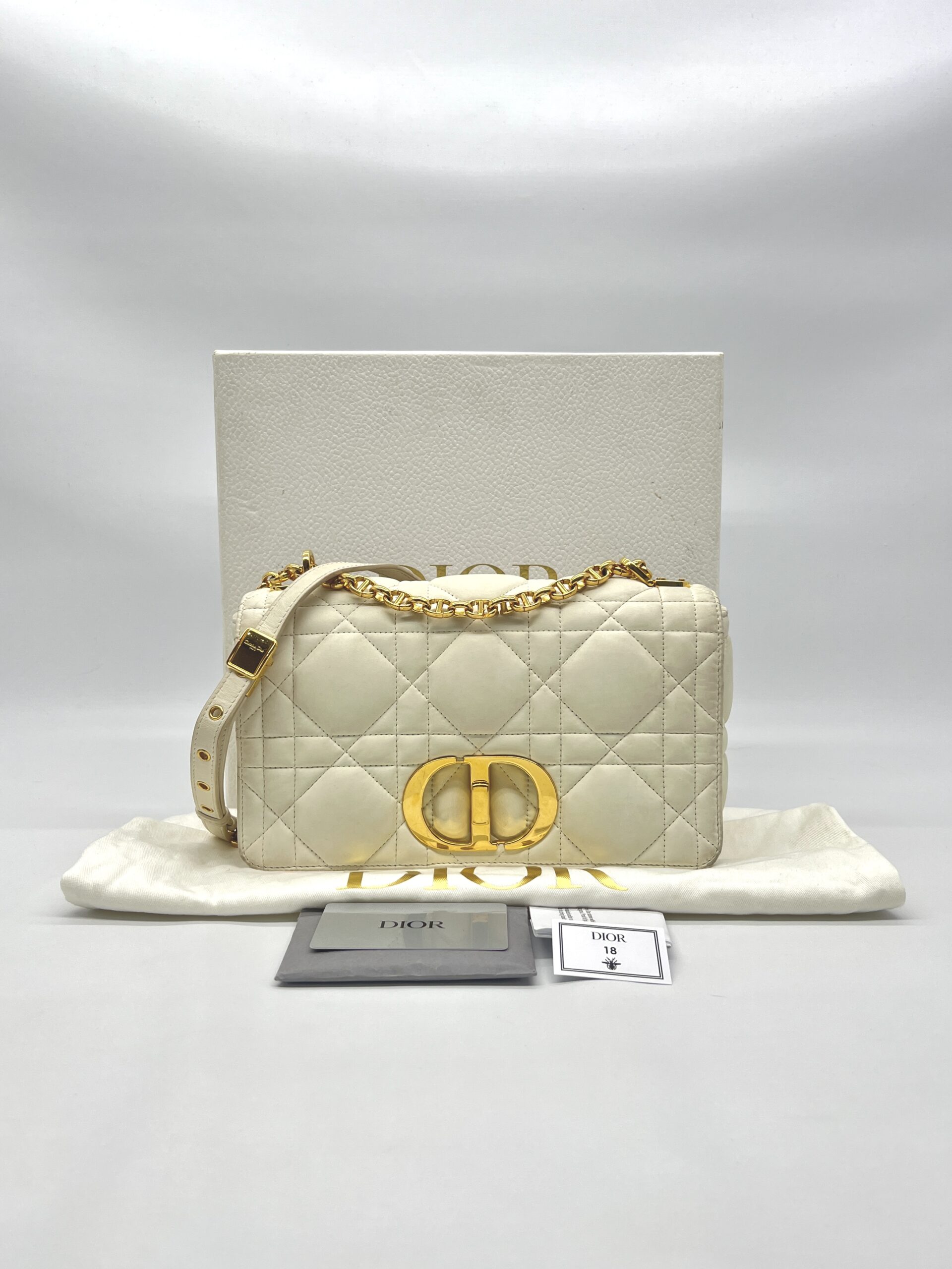 Dior Medium Caro Macrocannge White GHW