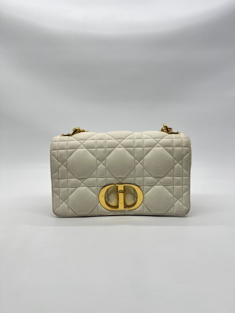 Dior Medium Caro Macrocannge White GHW