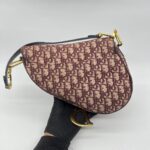 Dior Saddle Medium Oblique Canvas Maroon GHW