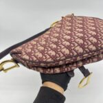 Dior Saddle Medium Oblique Canvas Maroon GHW