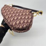 Dior Saddle Medium Oblique Canvas Maroon GHW