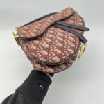 Dior Saddle Medium Oblique Canvas Maroon GHW