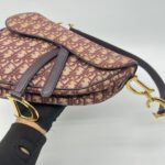 Dior Saddle Medium Oblique Canvas Maroon GHW