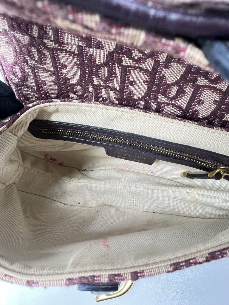 Dior Saddle Medium Oblique Canvas Maroon GHW
