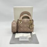 Dior Lady Dior Mini Supple Dark Beige GHW