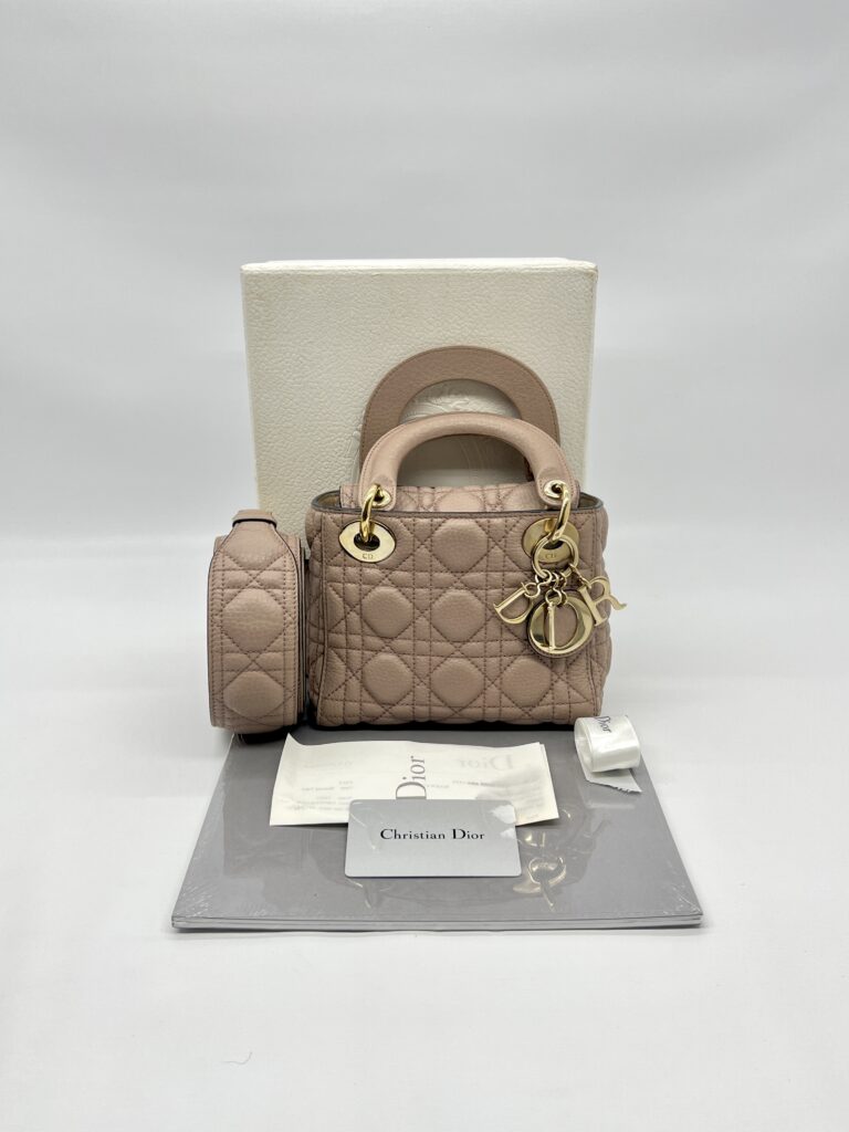Dior Lady Dior Mini Supple Dark Beige GHW