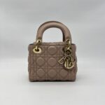 Dior Lady Dior Mini Supple Dark Beige GHW