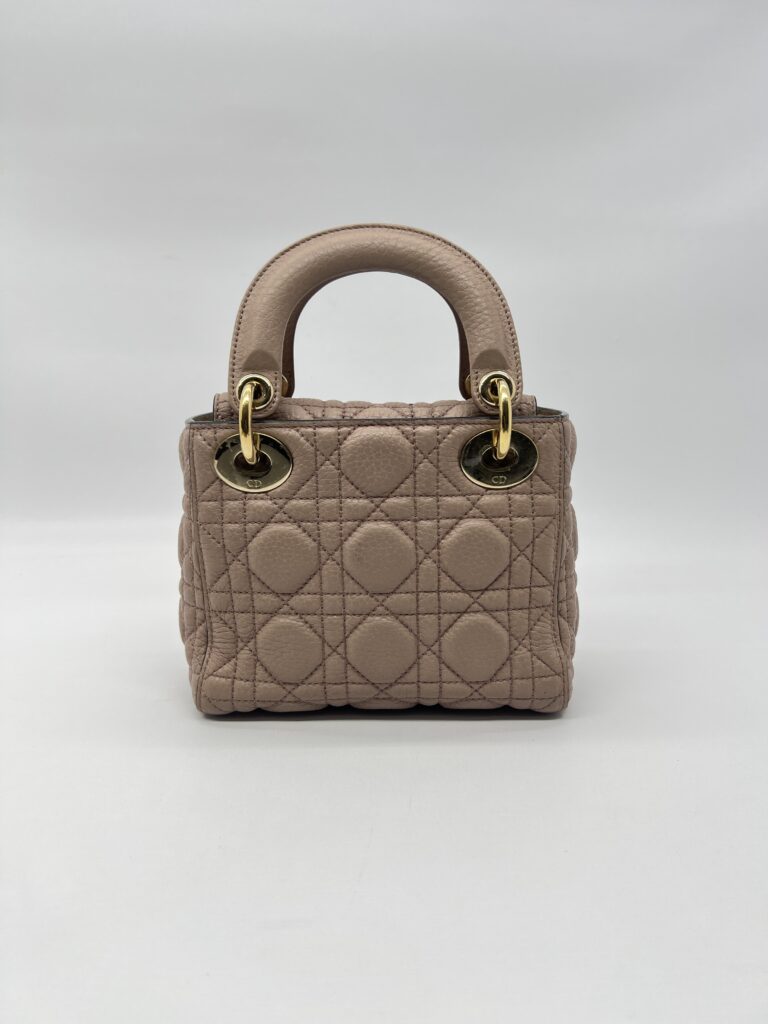 Dior Lady Dior Mini Supple Dark Beige GHW