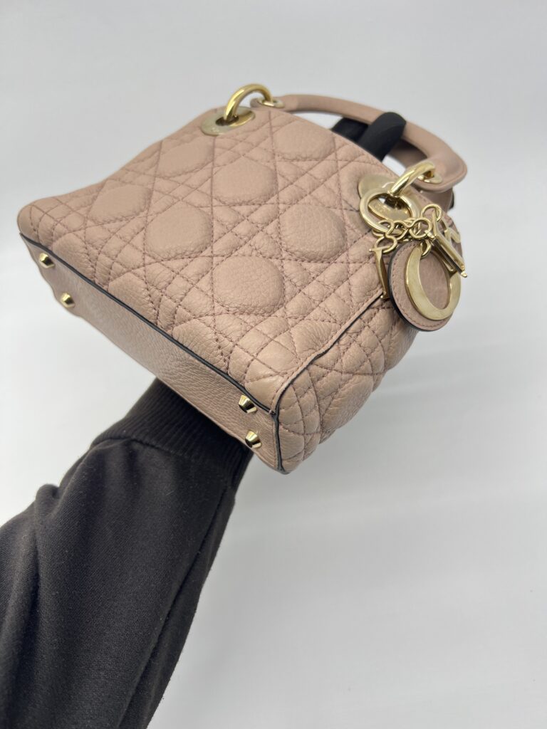 Dior Lady Dior Mini Supple Dark Beige GHW