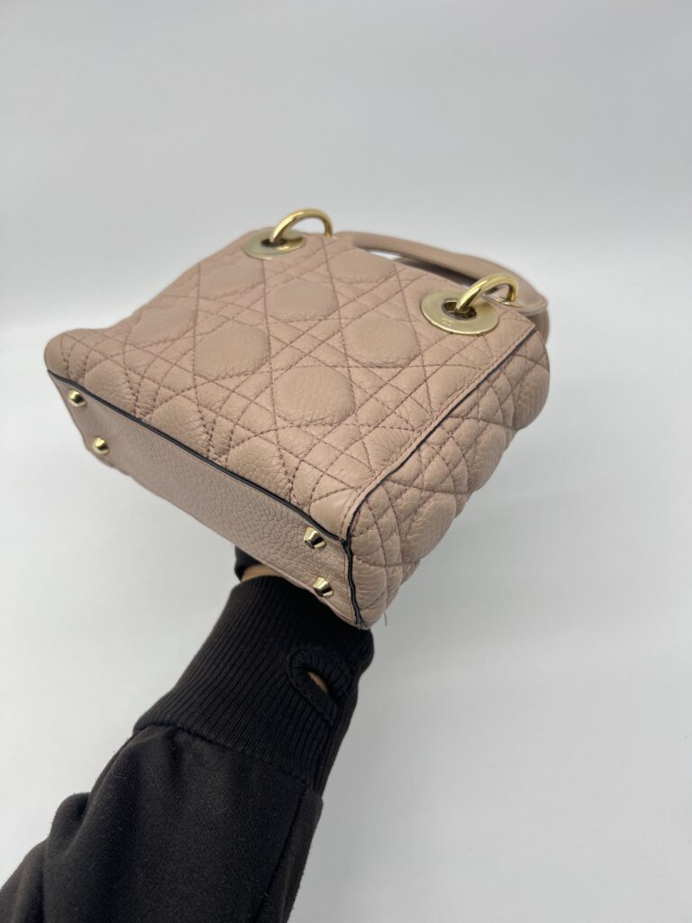 Dior Lady Dior Mini Supple Dark Beige GHW