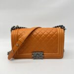 Chanel Boy 25 Lambskin Orange RHW