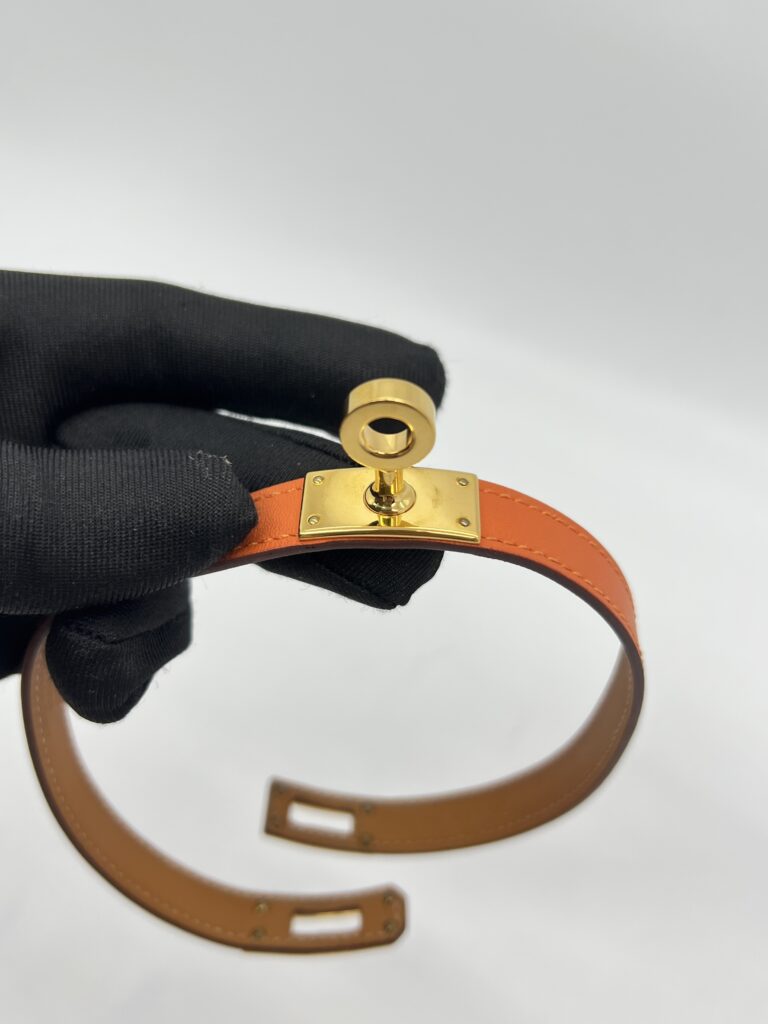 Hermes Kelly Bracelets Double Tour Swift Orange GHW