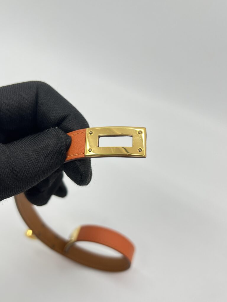 Hermes Kelly Bracelets Double Tour Swift Orange GHW