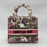 Dior Lady Dior Medium Canvas Embroidered Butterfly Print GHW