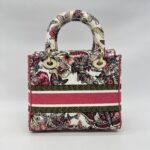 Dior Lady Dior Medium Canvas Embroidered Butterfly Print GHW