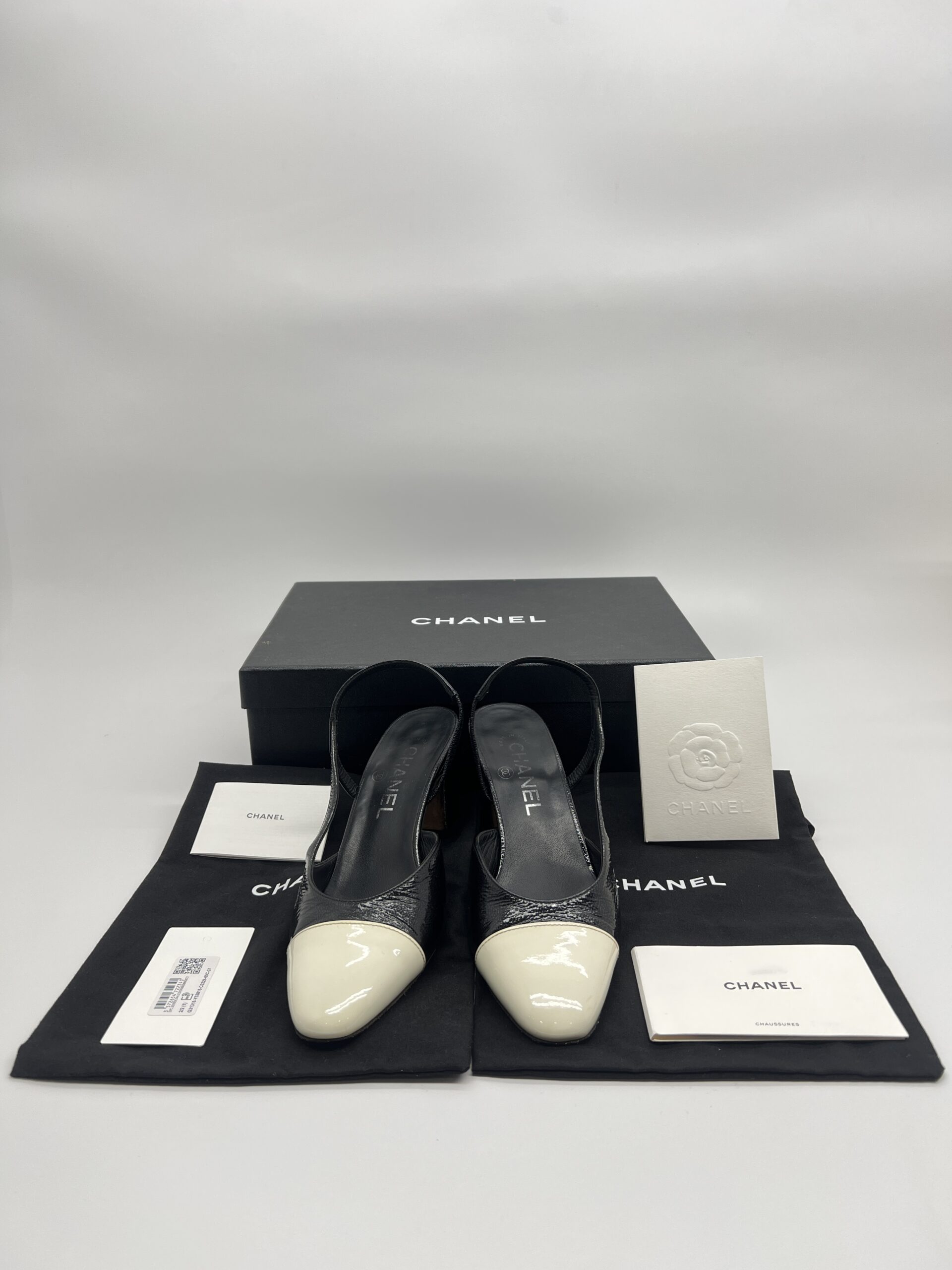 Chanel Slingback Pump Black White SHW