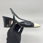 Chanel Slingback Pump Black White SHW