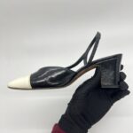 Chanel Slingback Pump Black White SHW