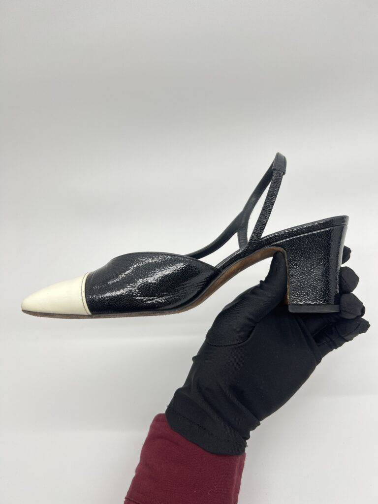 Chanel Slingback Pump Black White SHW