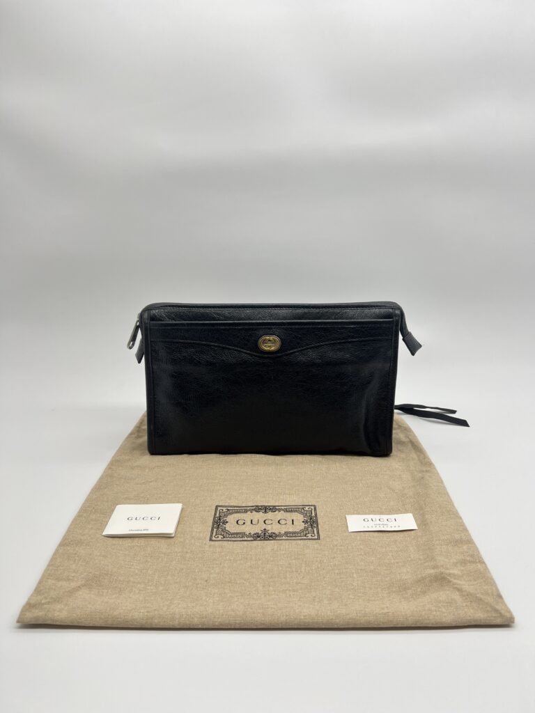 Gucci Interlocking GG Clutch Black GHW