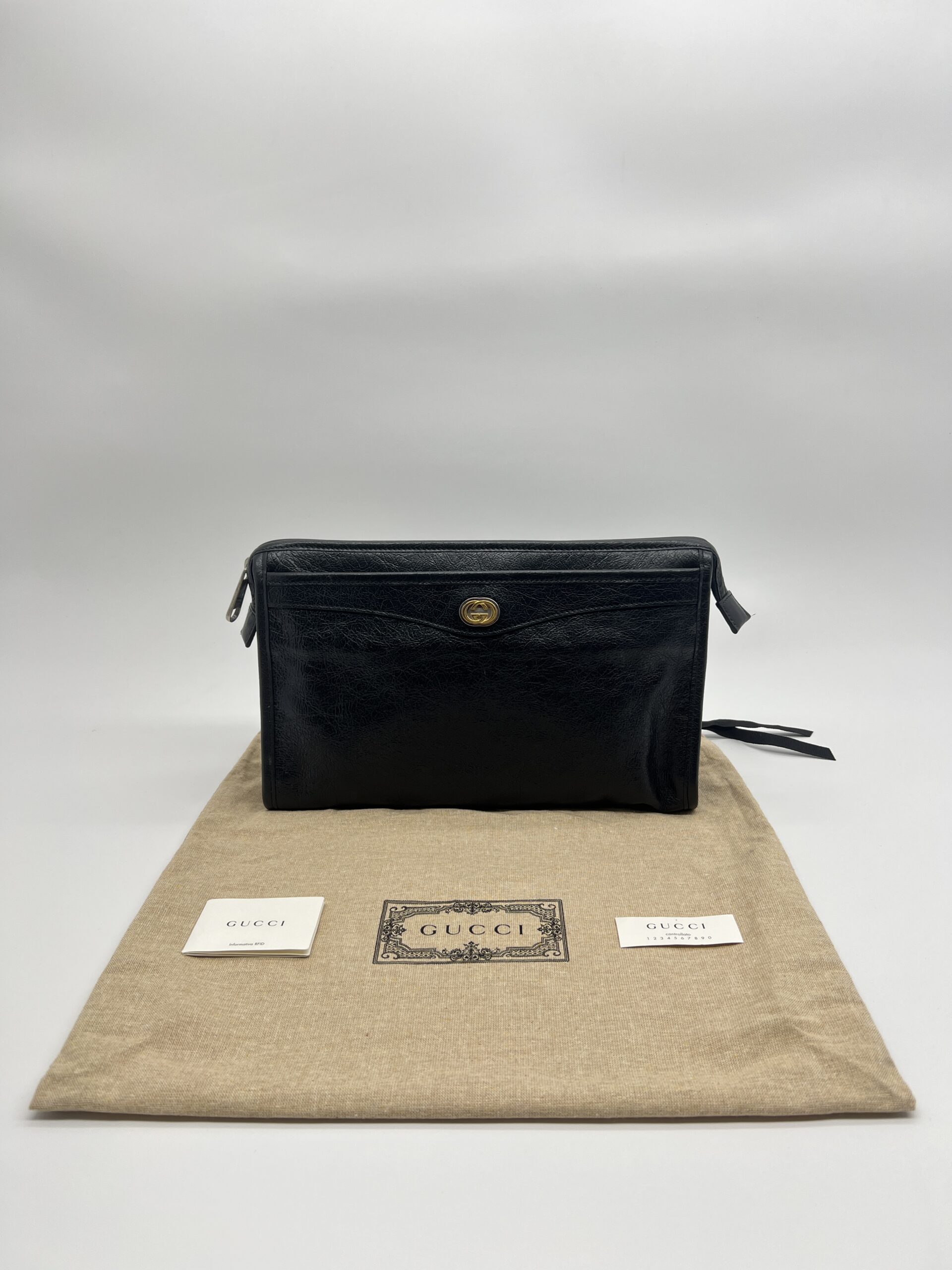 Gucci Interlocking GG Clutch Black GHW