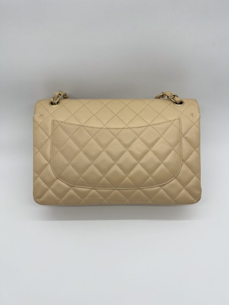 Chanel Classic Jumbo D FLap Caviar Beige GHW