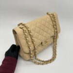 Chanel Classic Jumbo D FLap Caviar Beige GHW