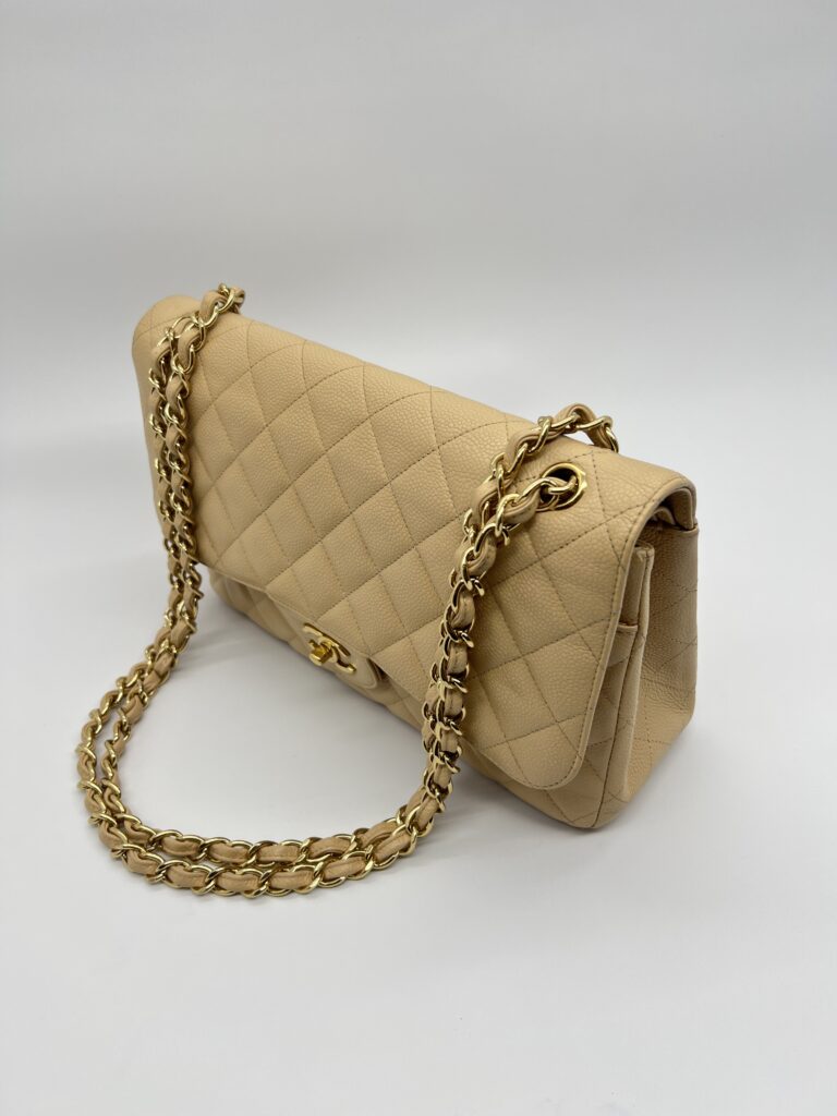 Chanel Classic Jumbo D FLap Caviar Beige GHW