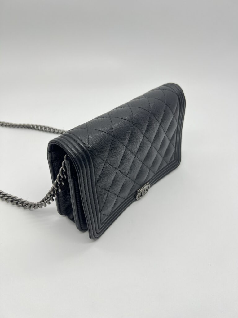 Chanel Boy Wallet On Chain Caviar Black RHW