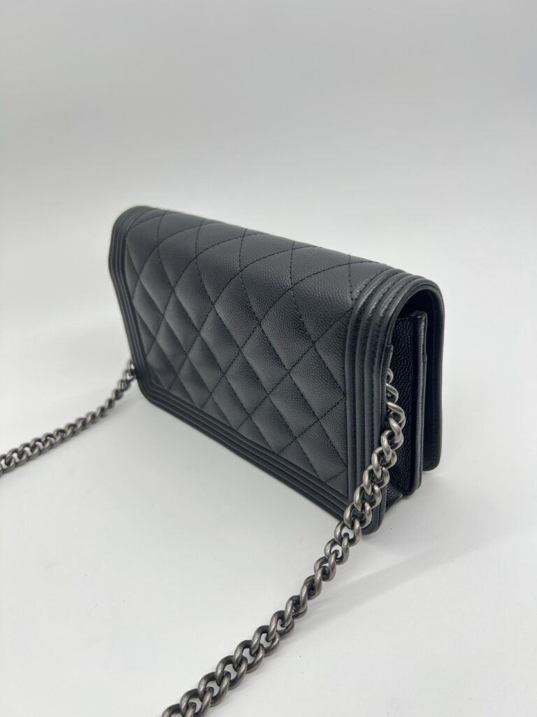 Chanel Boy Wallet On Chain Caviar Black RHW