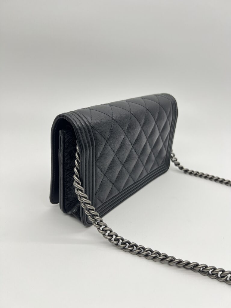 Chanel Boy Wallet On Chain Caviar Black RHW