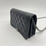Chanel Boy Wallet On Chain Caviar Black RHW