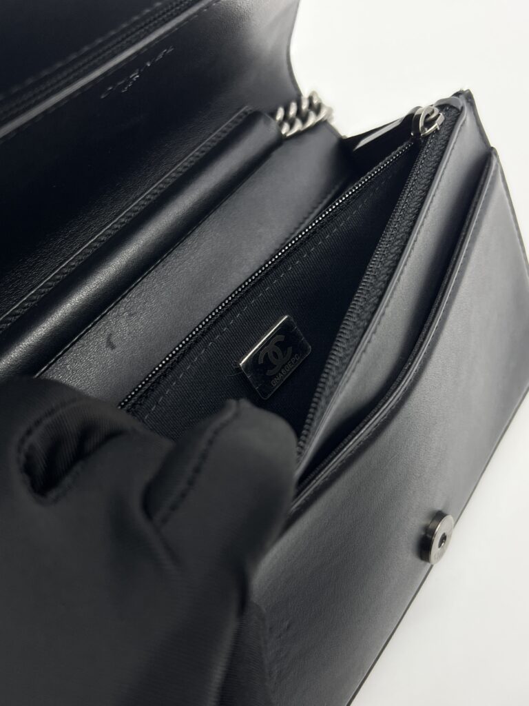 Chanel Boy Wallet On Chain Caviar Black RHW