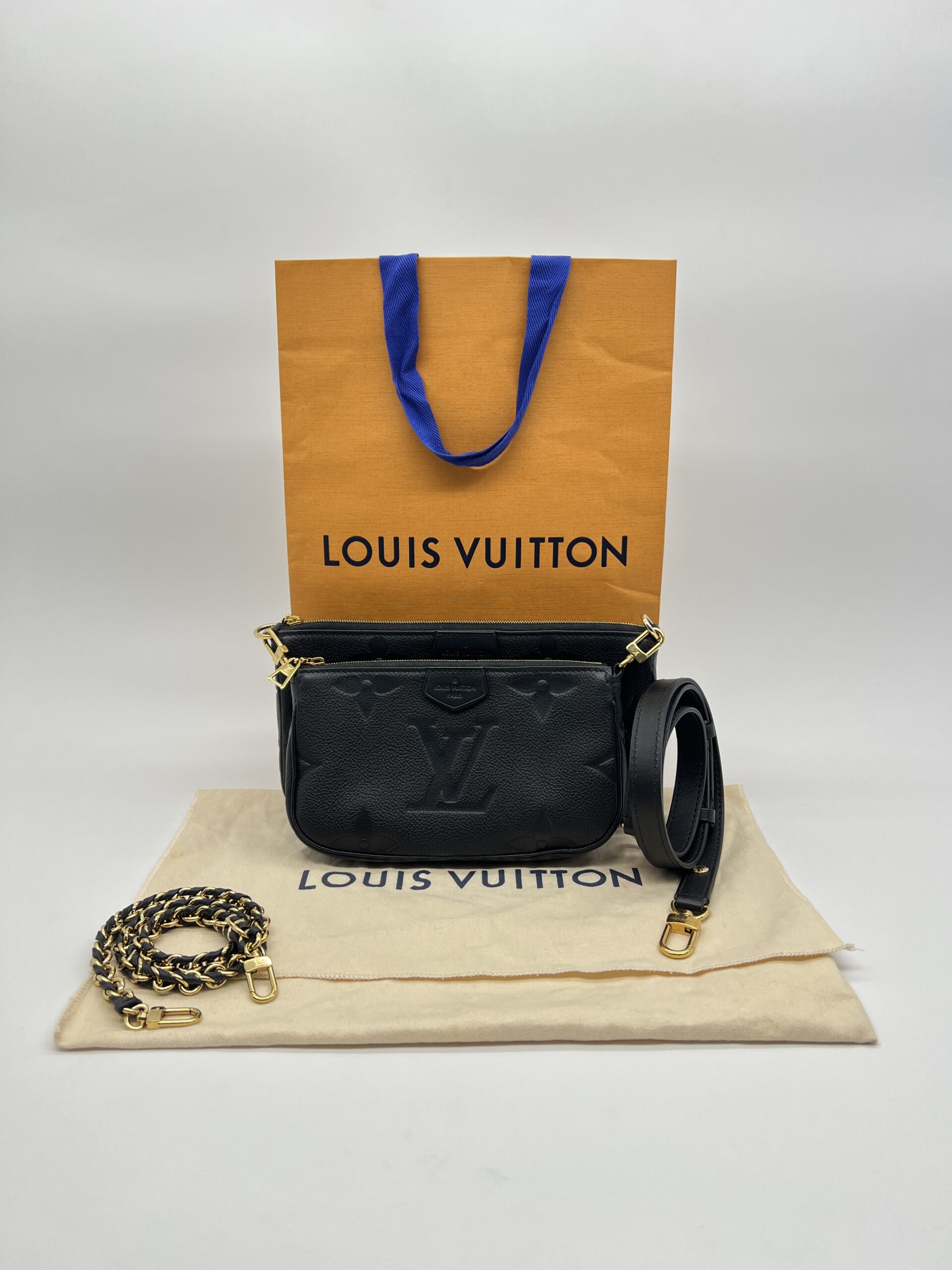 Louis Vuitton Multi Pochette Monogram Empreinte Black GHW