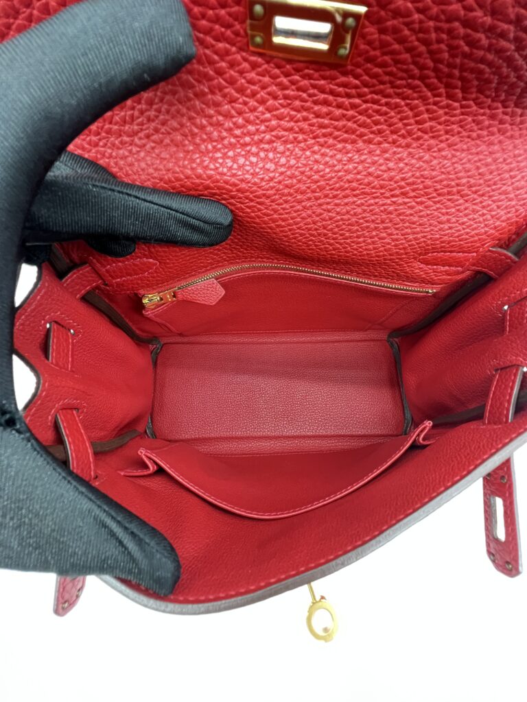 Hermes Kelly 25 Togo Rouge GHW