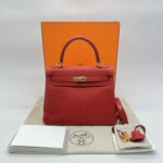 Hermes Kelly 25 Togo Rouge GHW