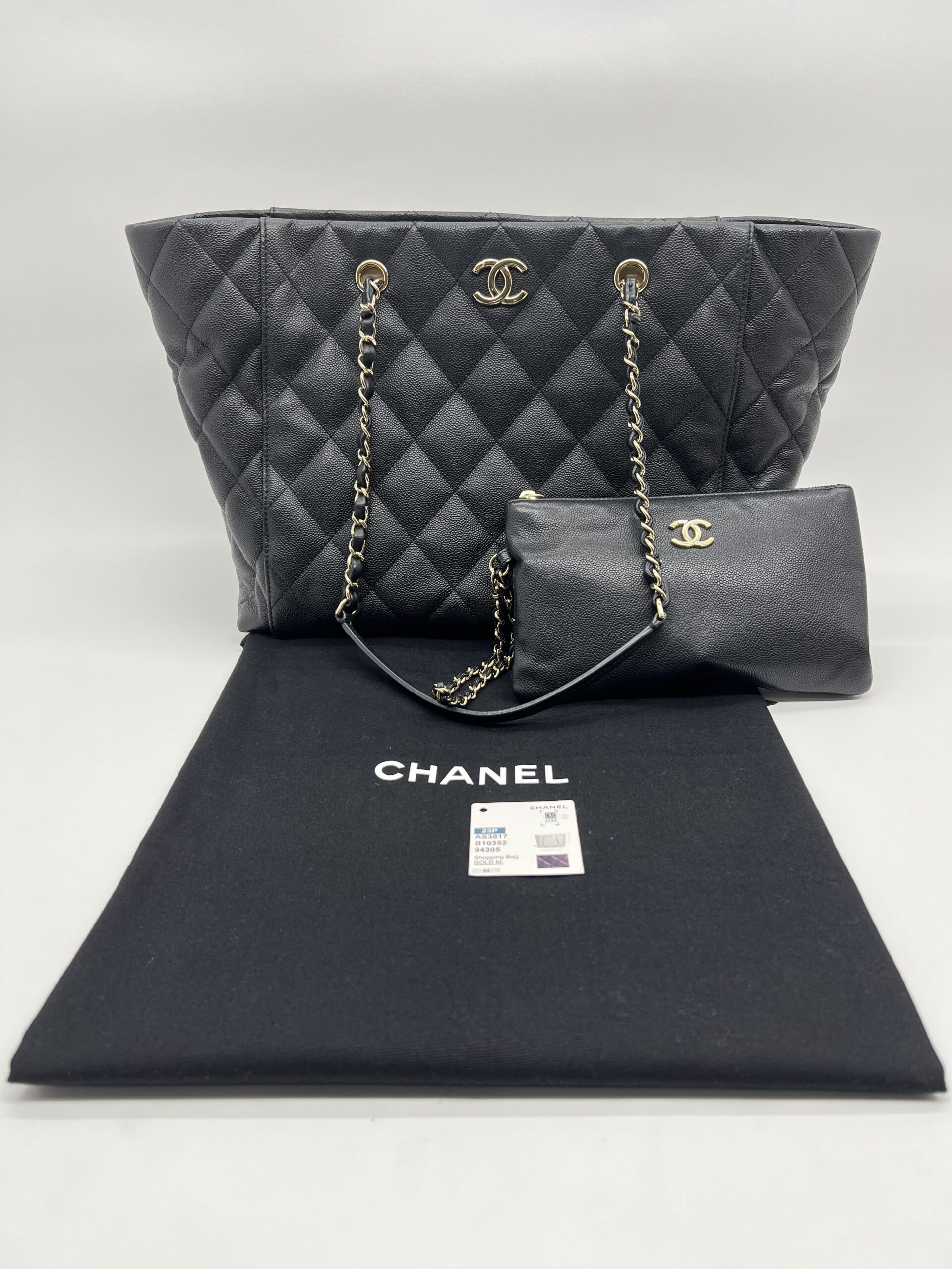 Chanel Shopping Tote Bag Cavier Black GHW