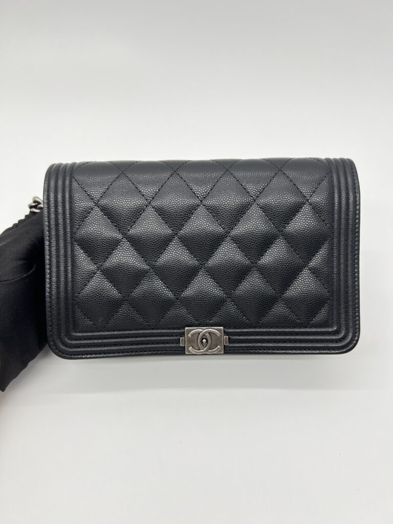 Chanel Boy Wallet On Chain Caviar Black RHW