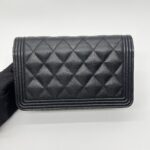 Chanel Boy Wallet On Chain Caviar Black RHW