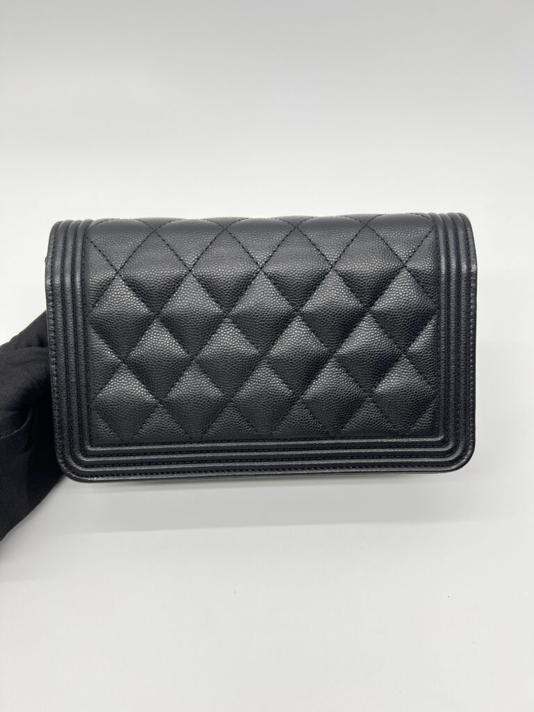 Chanel Boy Wallet On Chain Caviar Black RHW