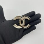 Chanel CC Crystals Pearl Leather Gold Black