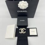 Chanel CC Crystals Pearl Leather Gold Black