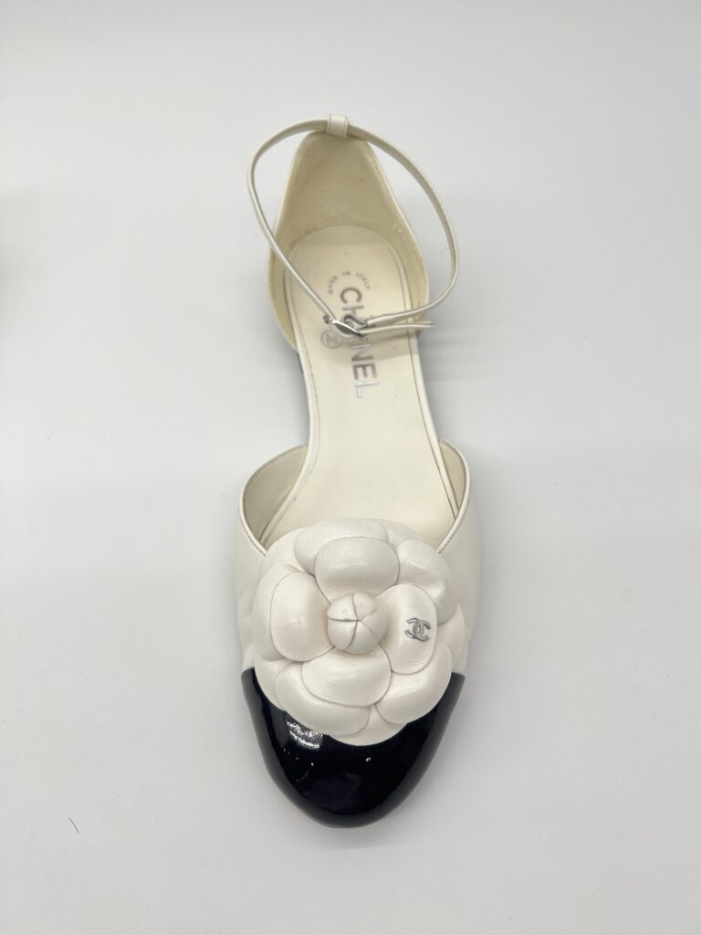 Chanel Camellia Mary Janes White Black