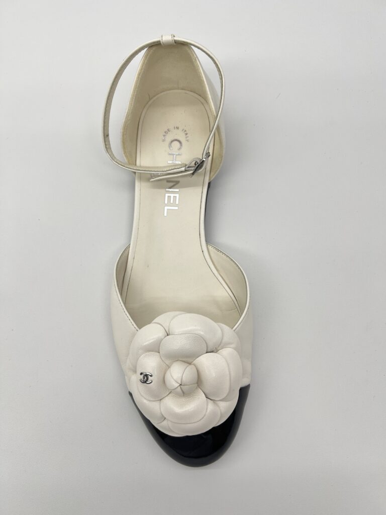 Chanel Camellia Mary Janes White Black