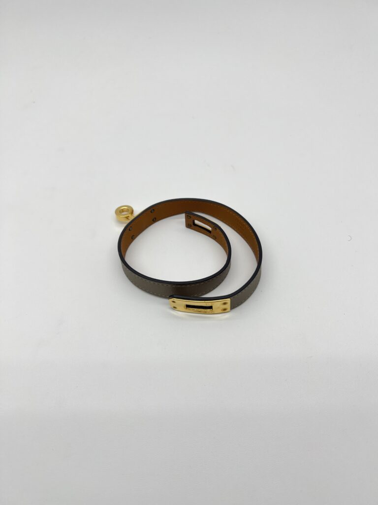 Hermes Bracelets Double Tour Kelly Etoupe GHW