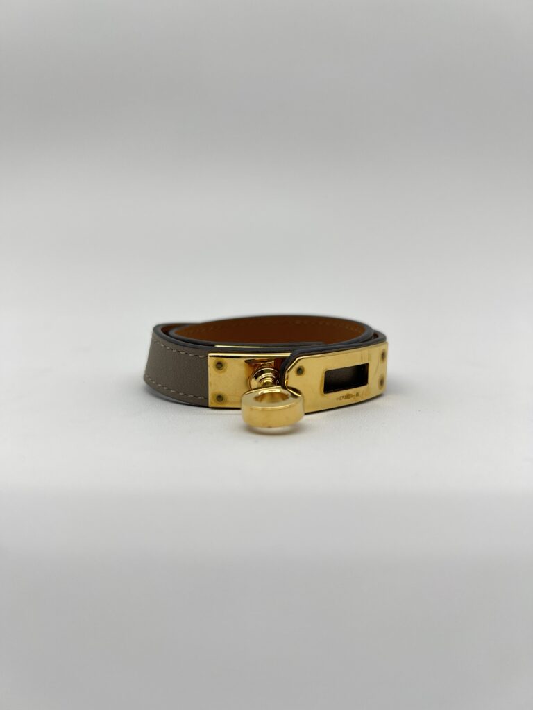 Hermes Bracelets Double Tour Kelly Etoupe GHW