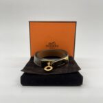 Hermes Bracelets Double Tour Kelly Etoupe GHW