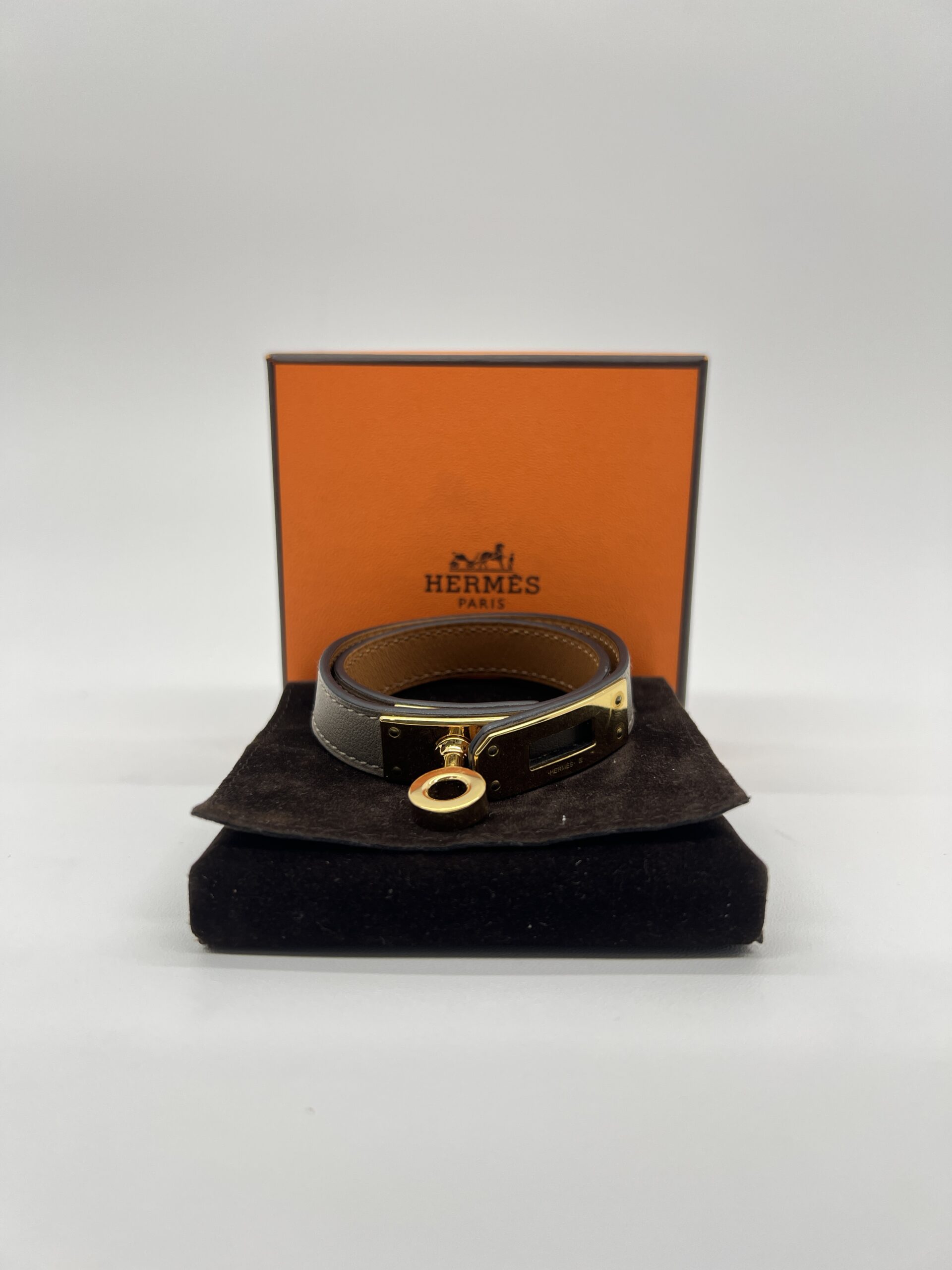 Hermes Bracelets Double Tour Kelly Etoupe GHW