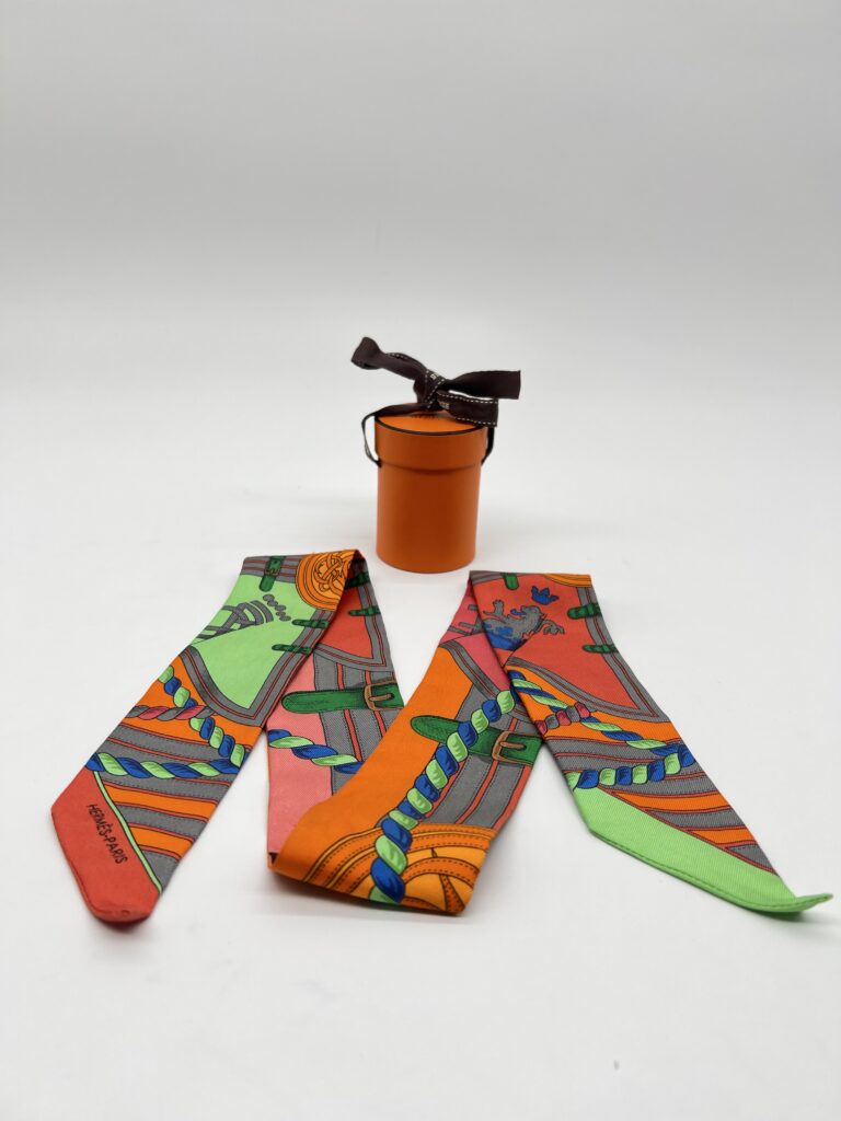 Hermes Twilly Grande Tenue Orange/Bleu/Gris